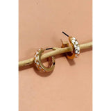 Mini Checker Hoop Huggie Earrings - by JOSSLYN