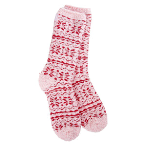 Holiday Cozy Winter Crew - Fair Isle Pink - by World's Softest Socks