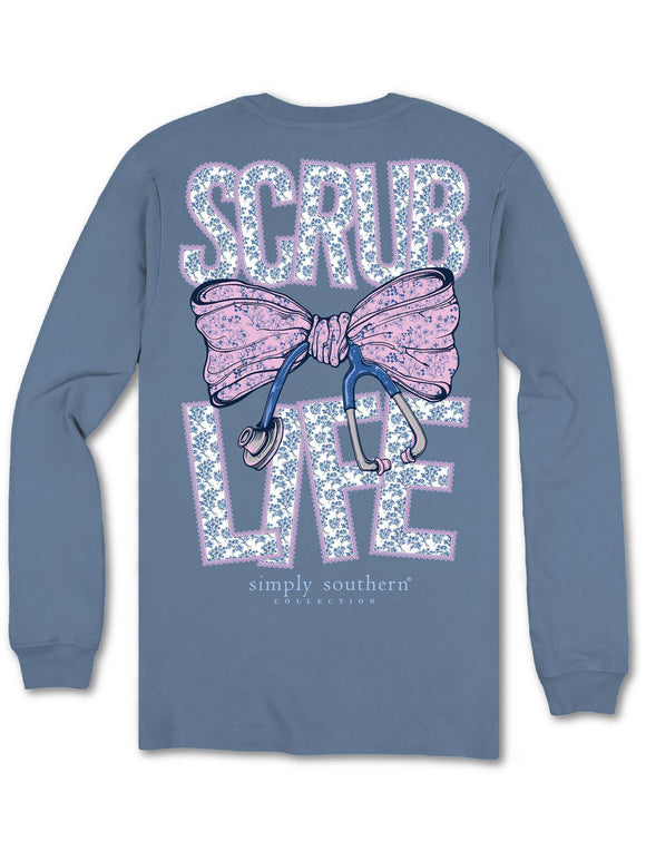 Scrub Life Floral (Long Sleeve T-Shirt) by Simply Southern