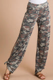 Camo Split Side Ankle Tie Women's Pants - by 7th Ray