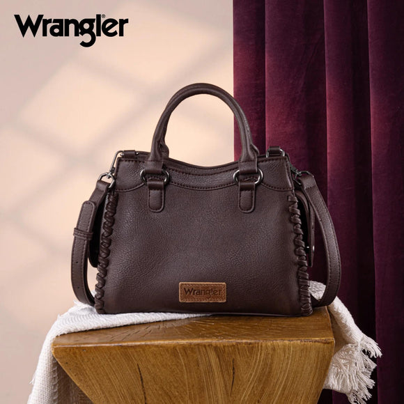 Wrangler Carry-All Whipstitch Tote/Crossbody - Coffee - by Montana West