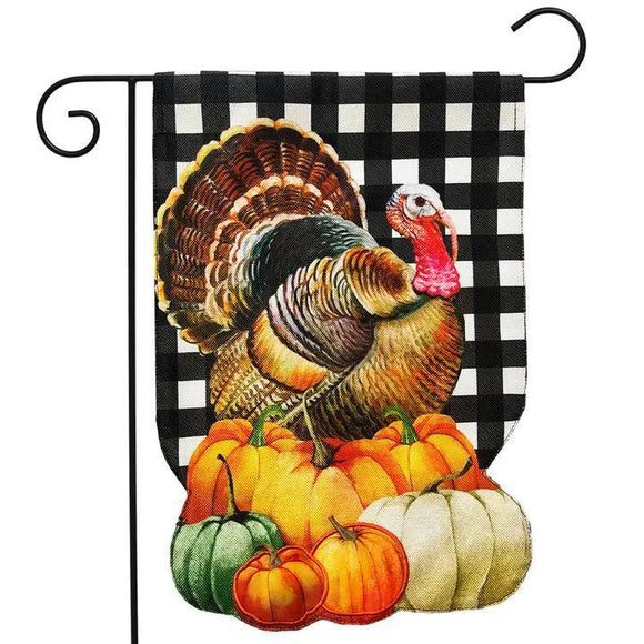 Harvest Turkey Burlap Garden Flag - by Briarwood Lane