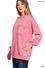 Halo snow washed french terry exposed-seam sweatshirt - Red - Zenana