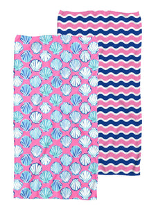 Sand Free Quick Dry Reversible Beach Towel - Shell - by Simply Southern