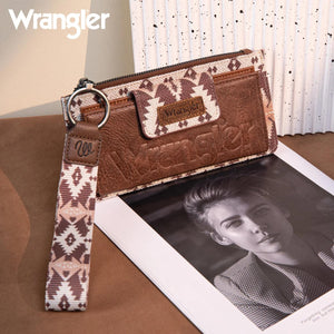 Wrangler Aztec Print Bi-Fold Wallet Wristlet - Light Coffe - by Montana West