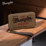 Vintage Wrangler Canvas Zip Wristlet - Green - by Montana West