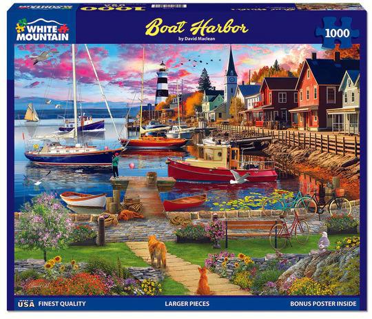 Boat Harbor Puzzle -1000pc - by White Mountain