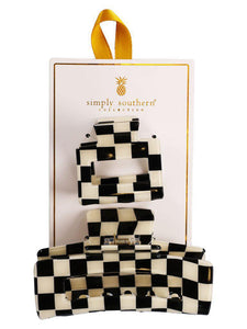 Hair Clip Duo - Black Checkered - by Simply Southern