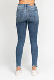 High Waist Shark Bi Skinny Jeans - Medium Wash - by Judy Blue