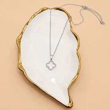 18k Stainless Steel Tarnish Free Clover - Silver - JOSSLYN