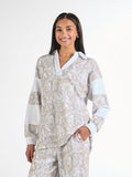 White Camo Collar Polo Pullover - by Simply Southern