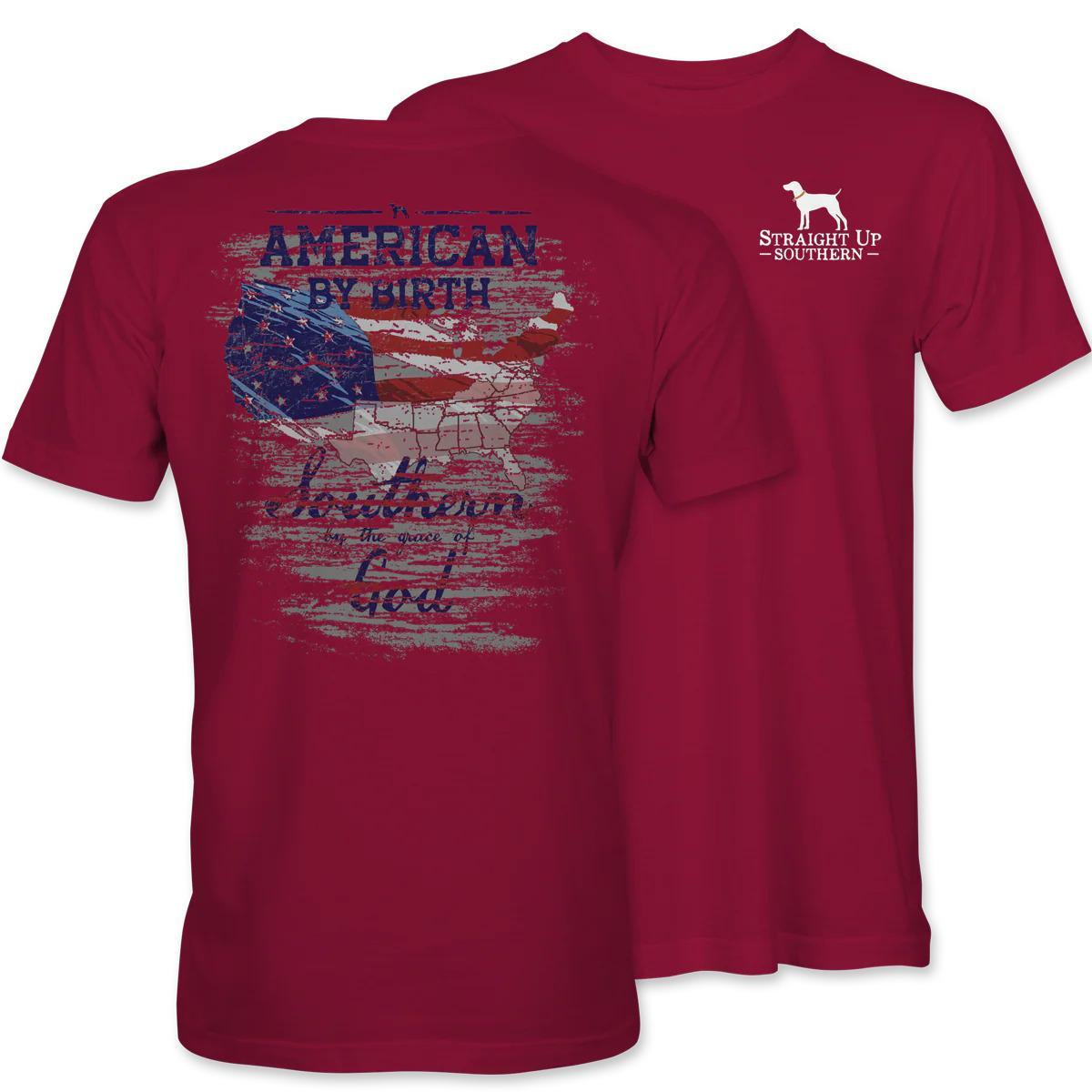 American By Birth (Men's Short Sleeve T-Shirt) by Straight Up Southern