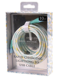 10-Foot Apple Lighting USB Cable - Daisy - by Simply Southern