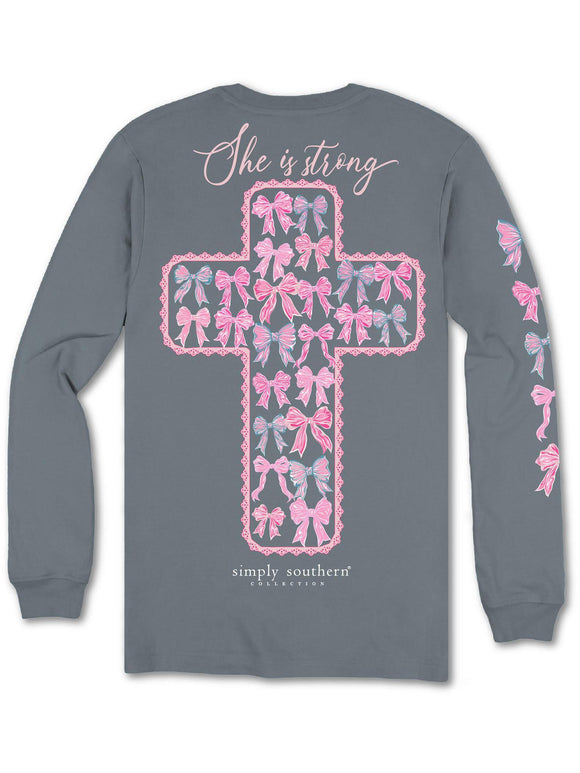 She is Strong (Long Sleeve T-Shirt) by Simply Southern