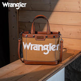 Wrangler Canvas Mini Top Handle Tote//Crossbody - Brown - by Montana West