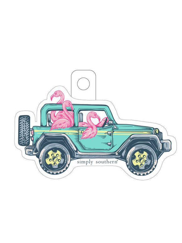 Decal Sticker - Flamingo Jeep - by Simply Southern