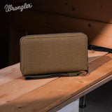 Vintage Wrangler Canvas Zip Wristlet - Green - by Montana West