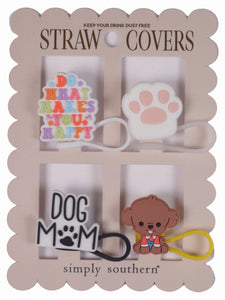 Straw Cover Set - Pawprint - by Simply Southern