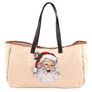 Fuzzy Tote Bag - Santa - by Simply Southern