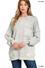 Halo snow washed french terry exposed-seam sweatshirt - Light Grey - Zenana