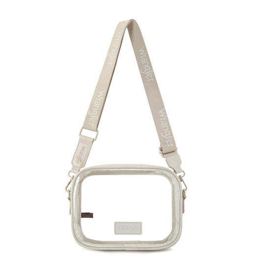 Wrangler Clear Crossbody Bag/Stadium Bag - Beige - by Montana West