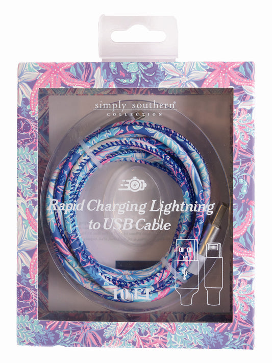 10-Foot Apple Lighting USB Cable - Reef - by Simply Southern