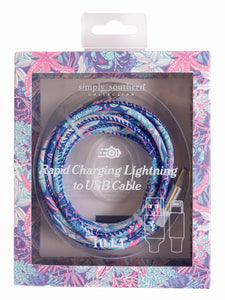 10-Foot Apple Lighting USB Cable - Reef - by Simply Southern