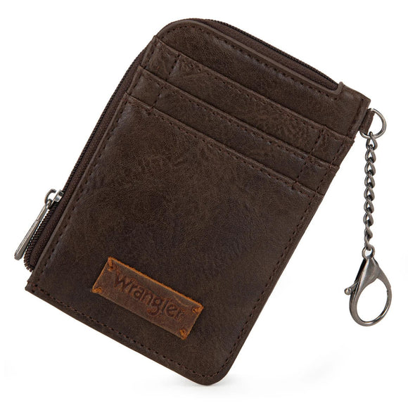 Wrangler Mini Zip Card Case - Coffee - by Montana West by Montana West