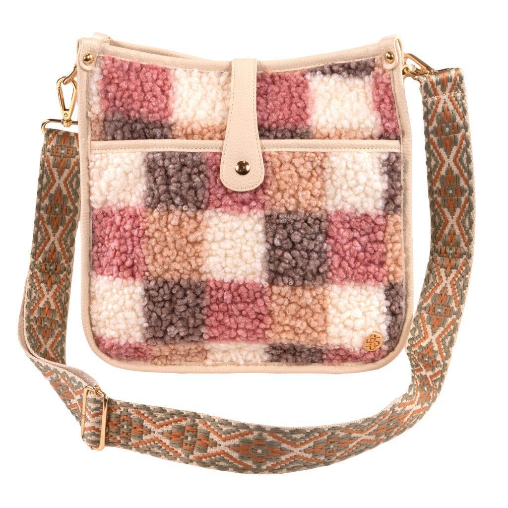 Fuzzy Satchel Bag - Multi Plaid - by Simply Southern