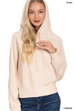 Scuba Hoodie - Heather Beige - by Zenana