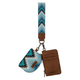Wrangler Southwestern Art Print Dual Pouch Wristlet - Jean - by Montana West