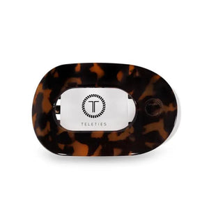 Round Flat Hair Clip Small - Tortoise - By Teleties