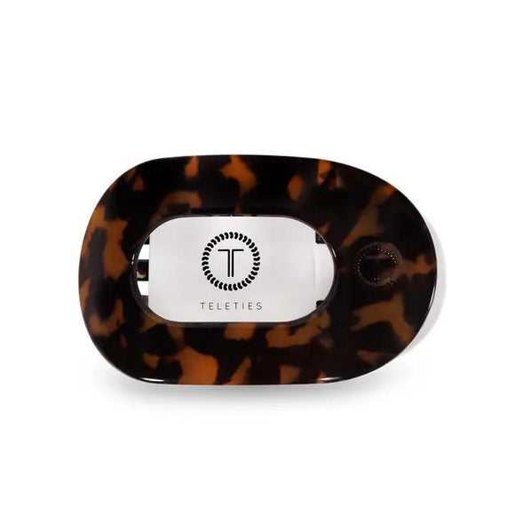 Round Flat Hair Clip Small - Tortoise - By Teleties