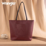 Wrangler Cross Stitch Carry-All Tote - Burgundy - by Montana West