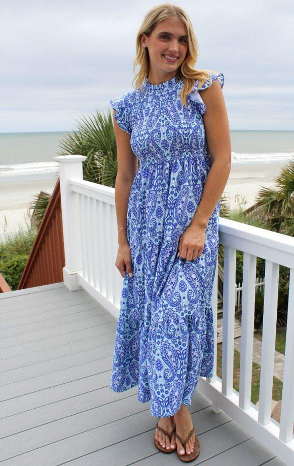 Smocked Midi Dress - Paisley - by Simply Southern