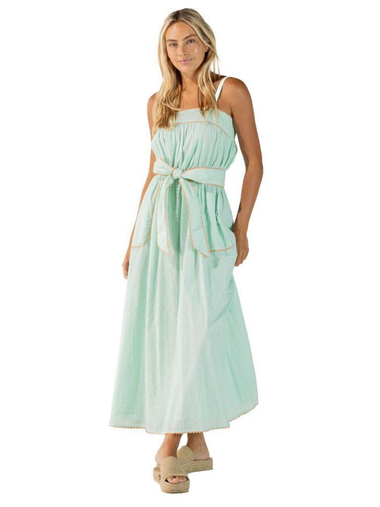 Simply Contrast Ric Rac Dress - Mint - by Simply Southern