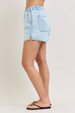 High Waisted Featherweight Boxer Short - Light Wash - by Judy Blue