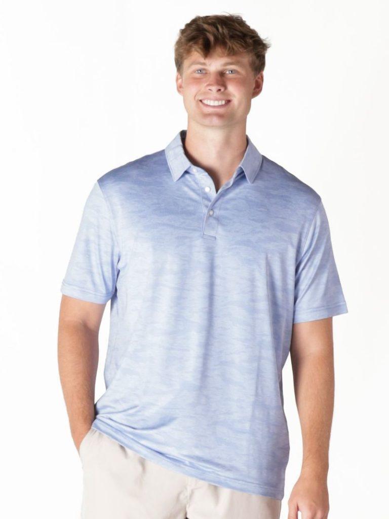 Men's Jacquard Polo UPF - Blue - by Simply Southern