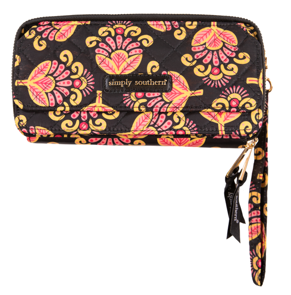 Quilted Phone Cross Wristlet - Blossom - by Simply Southern