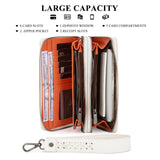 Wrangler Dual Zipper Compartment Large Wallet - Beige - by Montana West