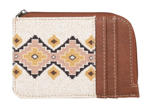 Wrangler Southwestern Art Print Mini Zip Card Case - Coffee - by Montana West by Montana West