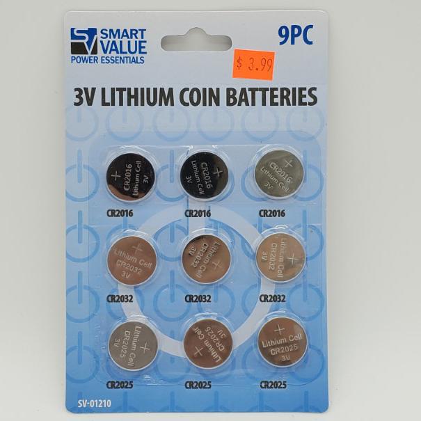 3v Lithium Coin Batteries (9-Piece)