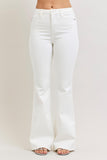 High-Waisted Tummy Control Flare - White Wash - by Judy Blue