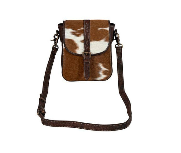 Santa Mesa Leather & Hairon Bag in Light Hair-on Hide - by Myra