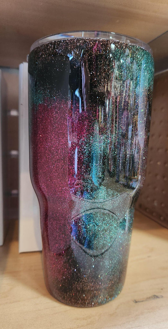 30 Oz Tumbler - Glitter Dark Aura Swirl - No Brand