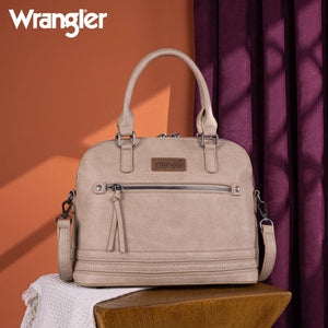 Wrangler Top Handle Classic Barrel Satchel Bag/Crossbody - Tan - by Montana West