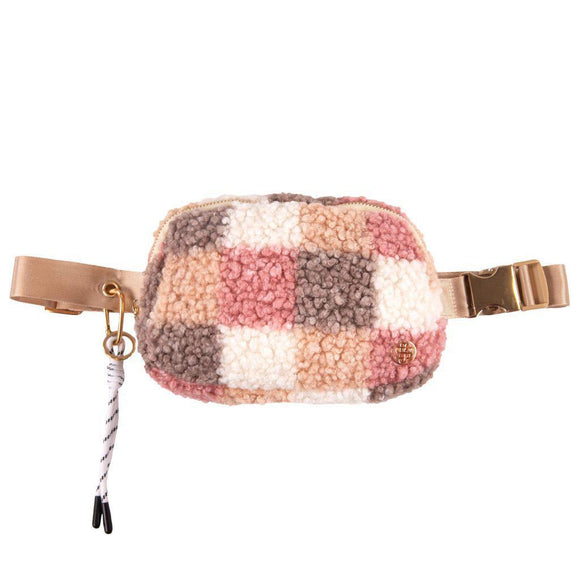 Fuzzy Belt Bag - Multi Plaid - by Simply Southern