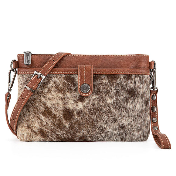 Wrangler Hair-On Cowhide Collection Crossbody - Brown - by Montana West - by Montana West
