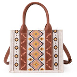 Wrangler Southwestern Print Small Canvas Tote/Crossbody - Coffee - by Montana West