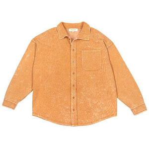 Acid Wash Shacket - Chestnut - by Simply Southern